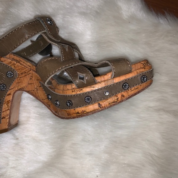 CHRISTIAN DIOR Studded Platform Wedge Sandals - Picture 5 of 7